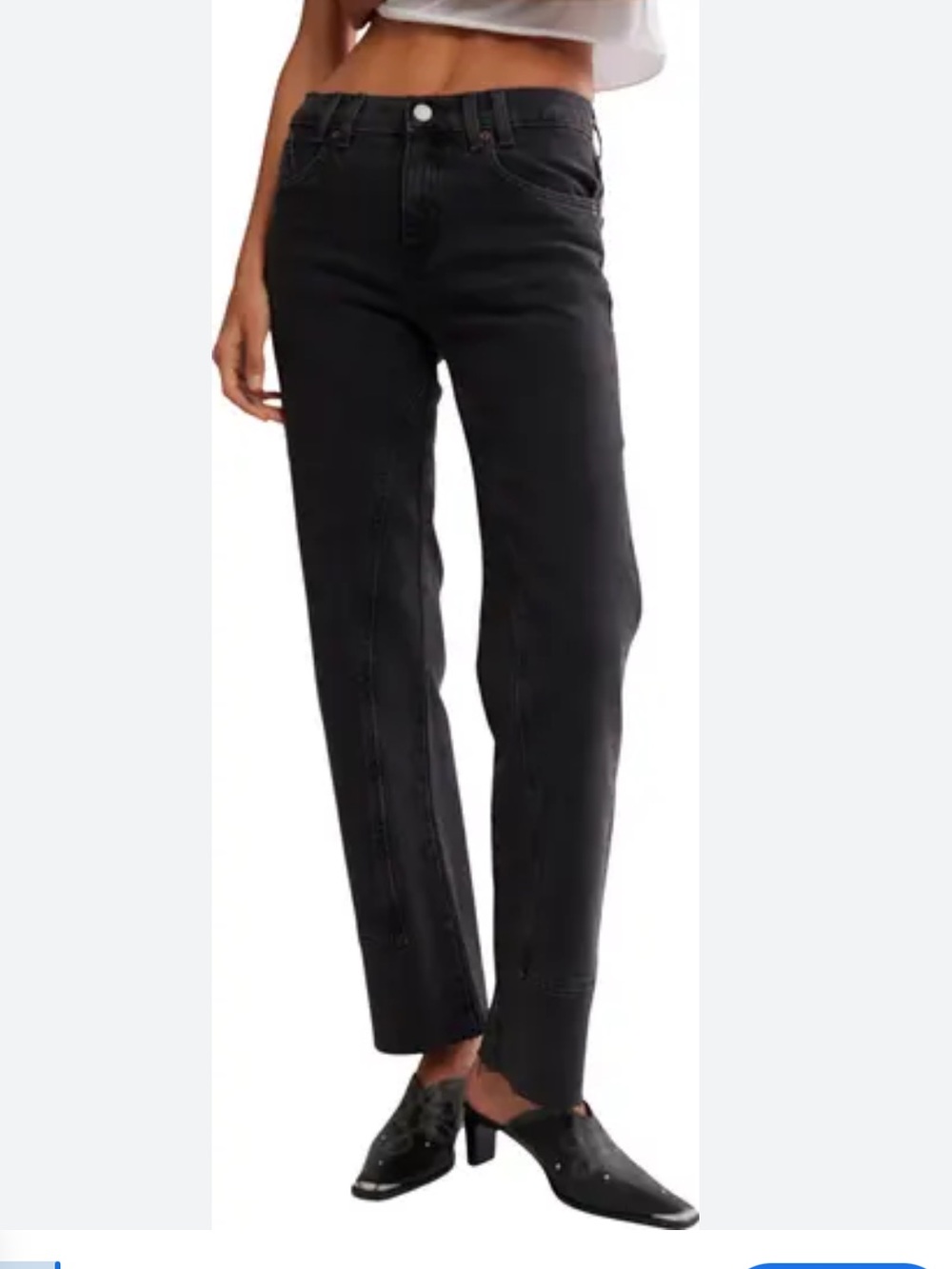 Free People Risk Taker High Rise Straight Jean in Black Size 31